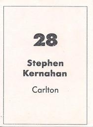 1990 Select AFL Stickers #28 Stephen Kernahan Back